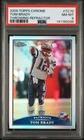 2009 Topps Chrome #TC70 Tom Brady Throwing-Refractor PSA 8 NM-Mint Patriots