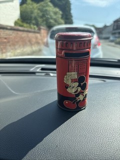 Happynak Mickey Mouse Post Office Tin Money Box Disney Made In England 1930s