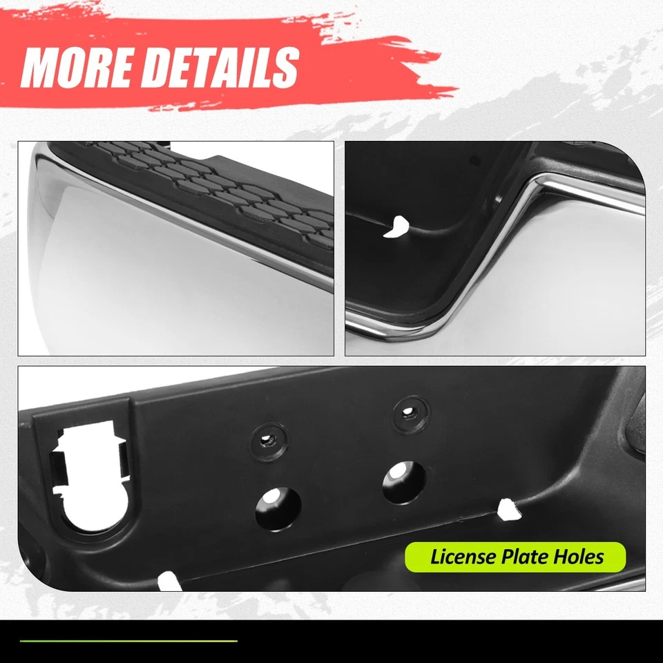 Polished Steel Rear Step Bumper for Dodge Ram 1500-3500 w/o Sensor Holes 09-19 - Image 3 of 4