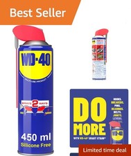 450ml Multi Use Lubricant Spray with Smart Straw for Rust Protection & Cleaning 24.42 per litre