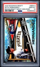 2025 Bowman Draft Night Mini Diamond Seth Hernandez /150🔥PSA 10🔥POP 4🔥