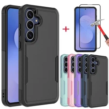 For Samsung Galaxy S25 FE Phone Case Shockproof  Rugged Cover + Screen Protector