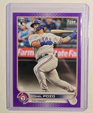 Yohel Pozo RC 2022 Topps Series 2 Purple Parallel Texas Rangers #649 Rookie Card. rookie card picture