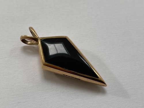 COLGANTE ÁMBAR WHITBY JET DE ORO PESADO DE 9 QUILATES 12 GRAMOS GRANDE ish BUENA CALIDAD - Imagen 9 de 11