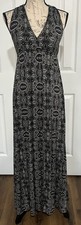 NWOT Joe Fresh Black and White Pattern Maxi Halter Dress Size S/P Vintage