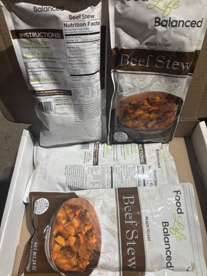 4PK Pouches Food Life Balanced Beef Stew 1.5 LBS each x 4 Exp FEB 2027 FREE SHIP