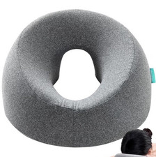 Face-Down Massage Pillow Gray Memory Foam Non-Slip w/ Removable Washable Cover