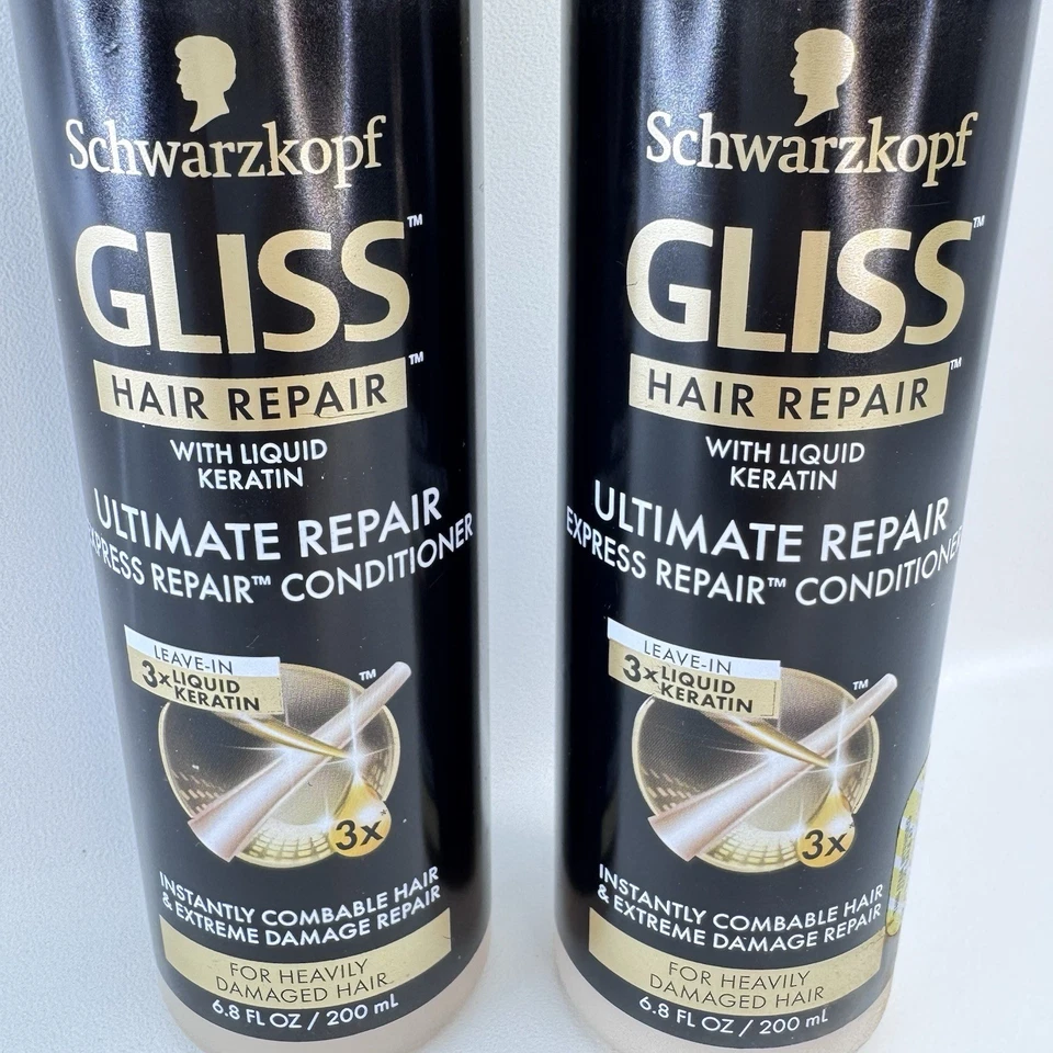 2 x Acondicionador Gliss Ultimate Express Repair con spray líquido de queratina de 6,8 onzas Foto 2 de 4