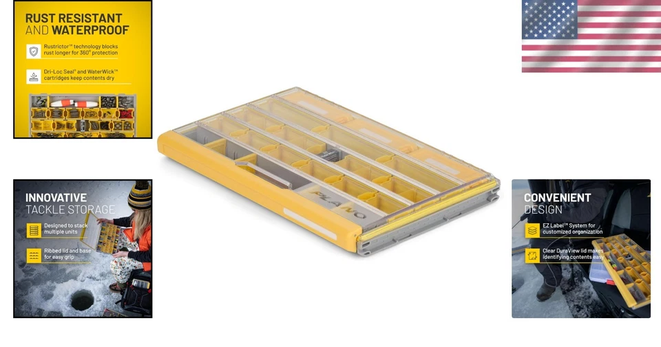 Прозрачная и желтая коробка для хранения снастей - водонепроницаемая - Изображение 2 из 4