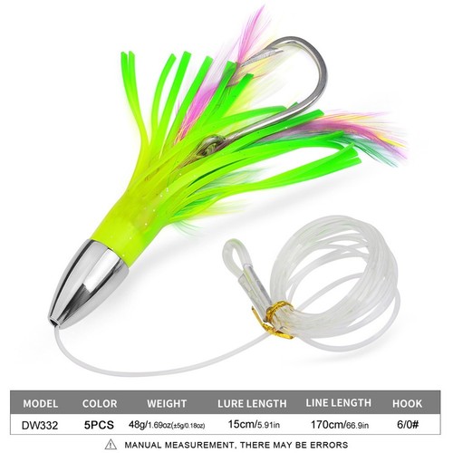Leurre offshore gros gibier attrape saumon grosse oreille maquereau 4 couleurs d - Photo 3/18
