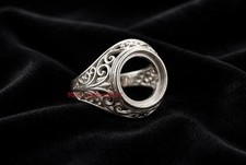 Round Cut Semi Mount Ring 925 Sterling Silver Bezel Setting Blank Stone Ring 5