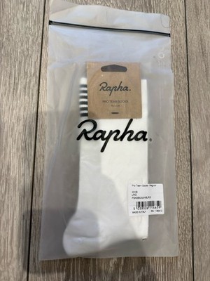 Rapha Pro Team schwarze Radsocken Größe Large UK 9-10 EU 43-45 weiß schneller Versand