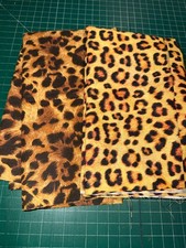 HALF YARD 100 cotton fabric by the HALF yard 18 x 44 Animal Cheetah print 2 pc