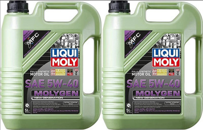 LIQUI MOLY 20232 Molygen 5W-40 Full Synthetic Engine Oil 5L Green Glow 2-Pack