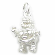 Robot sterling silver charm .925 x 1 Robots charms.