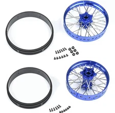 Pro-Line 1/4 Pro-Spec Alum V2 Bead Front / Rear Wheels Blue (2) for Promoto-MX