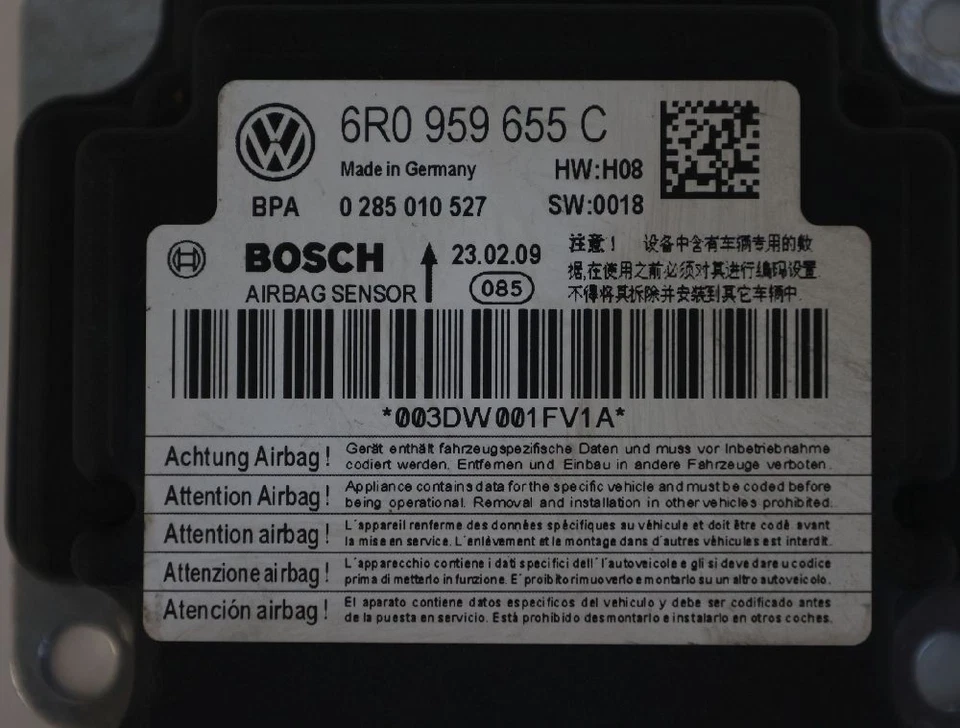 Unidad de control sensor de impacto Seat IBIZA 4 6R0959655C BOSCH 1.4 08-2009 Foto 3 de 3