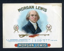 RARE Old Original MORGAN LEWIS Sample Cigar Label - LAWYER - POLITICIAN