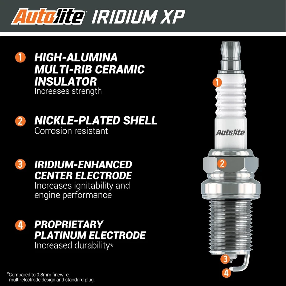 Autolite Iridium XP Automotive Replacement Spark Plugs, XP104 (4 Pack)  Foto 2 de 4