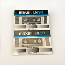 NEW SEALED Maxell LN 90 Normal Position Cassette Tapes Low Noise Lot of 2