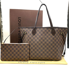 Auth Louis Vuitton DamierEbene Neverfull MM Rose BallerinePouch Totebag NS121008