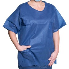 Dukal Disposable Polypropylene Scrub Shirt Dark Blue X-Large 10 per Bag