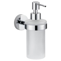 tesa Seifenspender Smooz 40323-00000-00 Satiniertes Glas Metall, Verchromt...