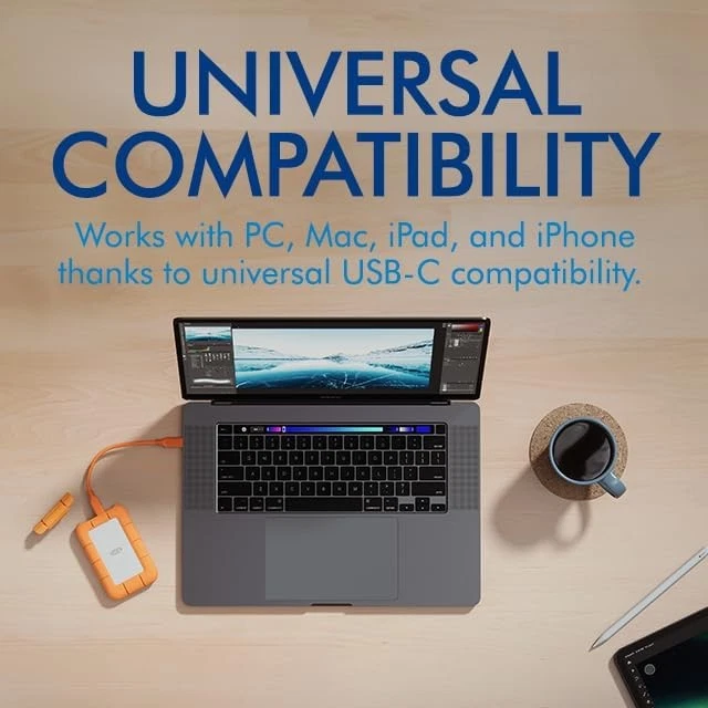 LaCie Rugged Mini, 2TB, 2.5", Portable External Hard Drive, for PC and Mac, Shoc - Image 3 of 4