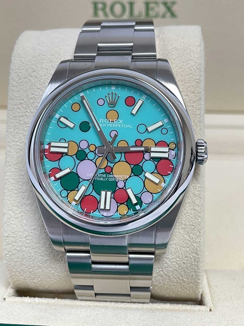 Rolex Oyster Perpetual 41 OP41 124300 AM Celebration Dial Original Black