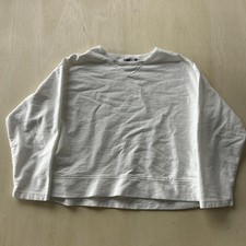 Vintage XCEL Sweatshirt Womens XL White Knit Crop Pullover Crewneck Made In USA