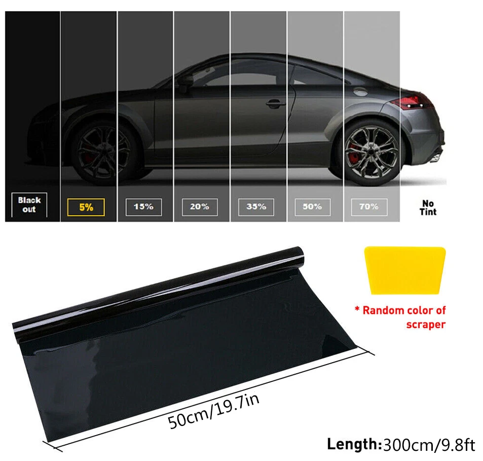 Rollo de película de tinte para ventana de automóvil vidrio solar para hogar películas adhesivas 5 % VLT Foto 2 de 4