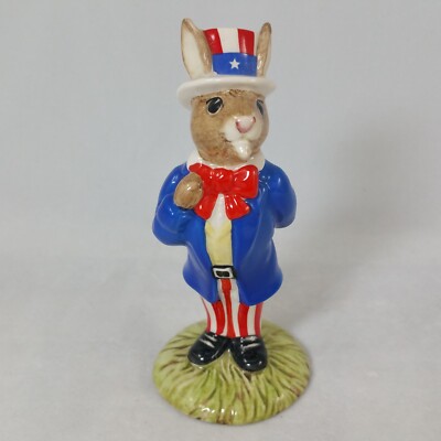 Royal Doulton Bunnykins Uncle Sam Porcelain Figurine 1985 DB 50 Red White Blue