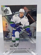 21-22 Quinn Hughes SP/43 #15 Vancouver Canucks SP Game Used Silver