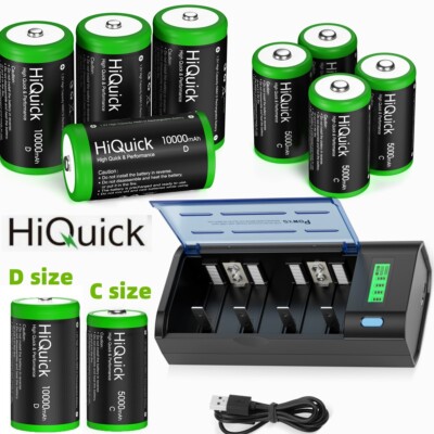 HiQuick 1,2 V NI-MH Wiederaufladbarer 5000/10000mAh Batterie /LCD Akku Ladegerät