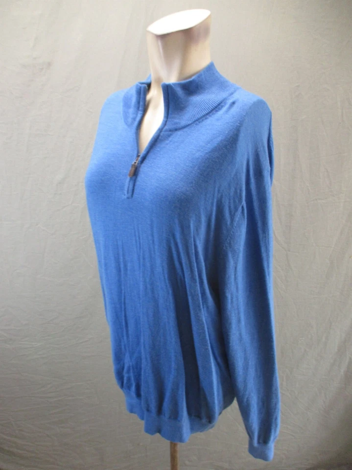 Jos.A. Bank Size XL Womens 100% Merino Wool 1/2 Zip Stand Collar Pullover 339 - Image 3 of 4