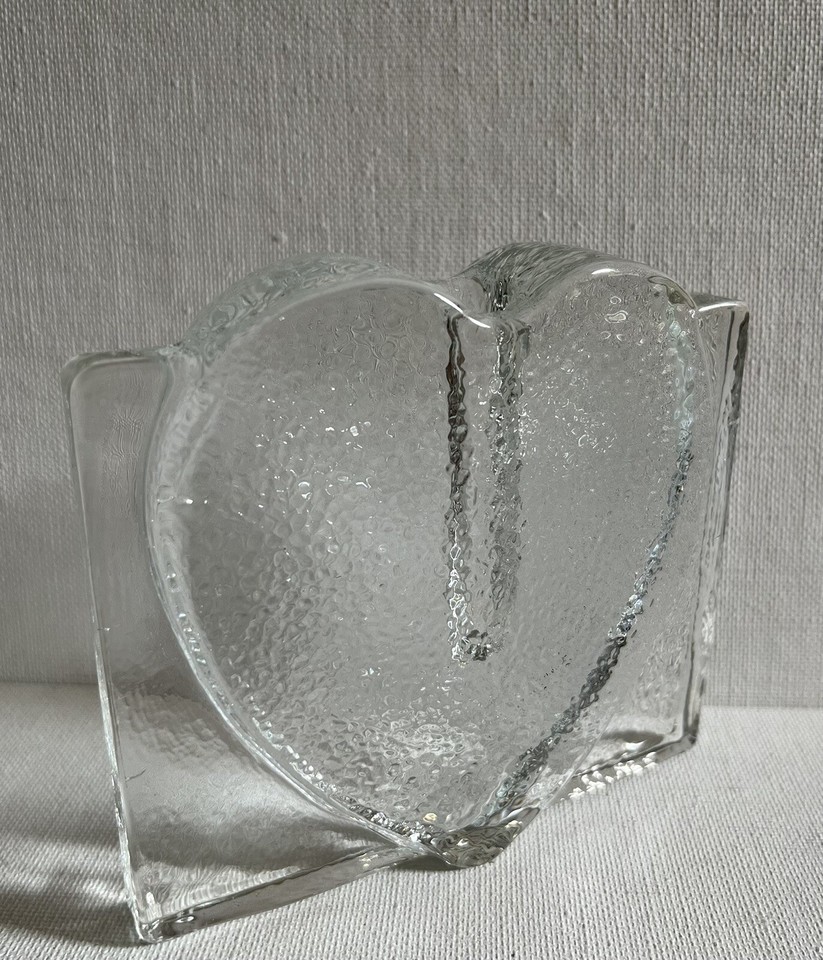 Vintage Twos Company Glass Bud Vase Heart Valentine's Day Hand Blown