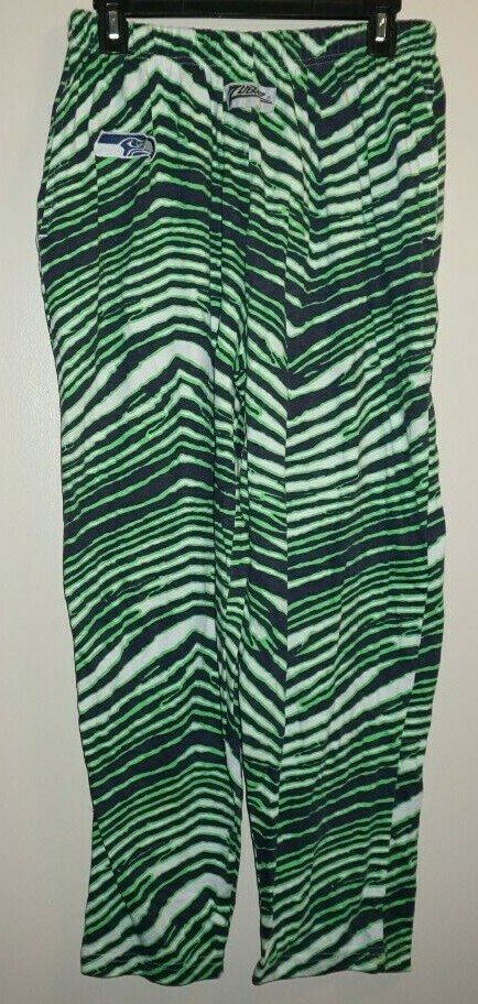 Retro 90s Seattle Seahawks NFL Zubaz Men's Zebra Striped Pants Sz