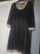 Nine West Black Gray Pearl Fit Flare Sweater Dress XL