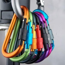 QUALITY Locking Aluminium carabiner clip Clasp Hook Keyring Camping Carabinar UK