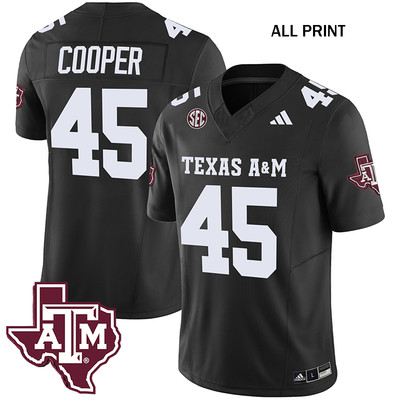 TexasxA&MxAggies Vapor, SEC #45 EdgerrinxCooper Baseball Jersey V2   All Print