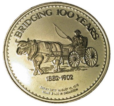 1882-1982 Canada SK century Saskatoon centennial dollar $1 token