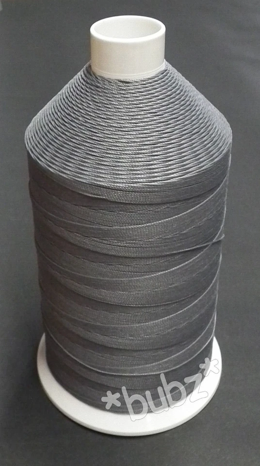 YARNONCONE FILO DA CUCIRE NYLON INCOLLATO SUPER FORTE 12 TKT 2.000m GRIGIO PELLE RIPARAZIONE 12S