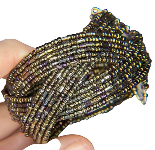 Anthropologie Brown Wrap Watch Bracelet with Green and Cream Beads Anthropologie Green Watches for Women on Sale up to 90% Off  main image 4