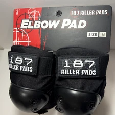187 Killer Pads Skateboard ,Roller Skating  Elbow Pads Black Size M - NEW