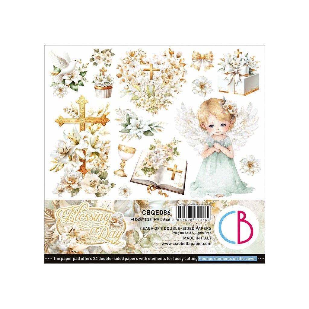 Blessing Day Fussy Cut Pad 6""x6"" by Ciao Bella