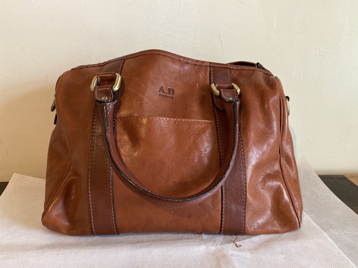 A.D. Firenze Medium Brown Leather Bag | eBay