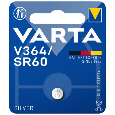 kQ Varta Knopfzelle Silver Oxide V364 SR60 1.55V Batterien 1er Blister