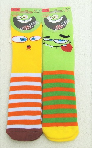 2 Paar ABS Stopper Socken Fliesenflitzer Sockenschuhe lustig Gr. 23/26 - 35/38 - Bild 8 von 9