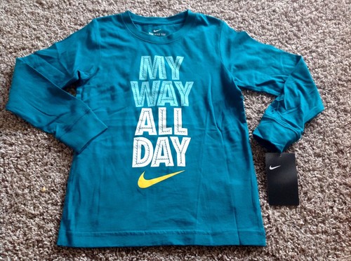 NIKE Boy Teal Cotton Shirt Size 7 My 
