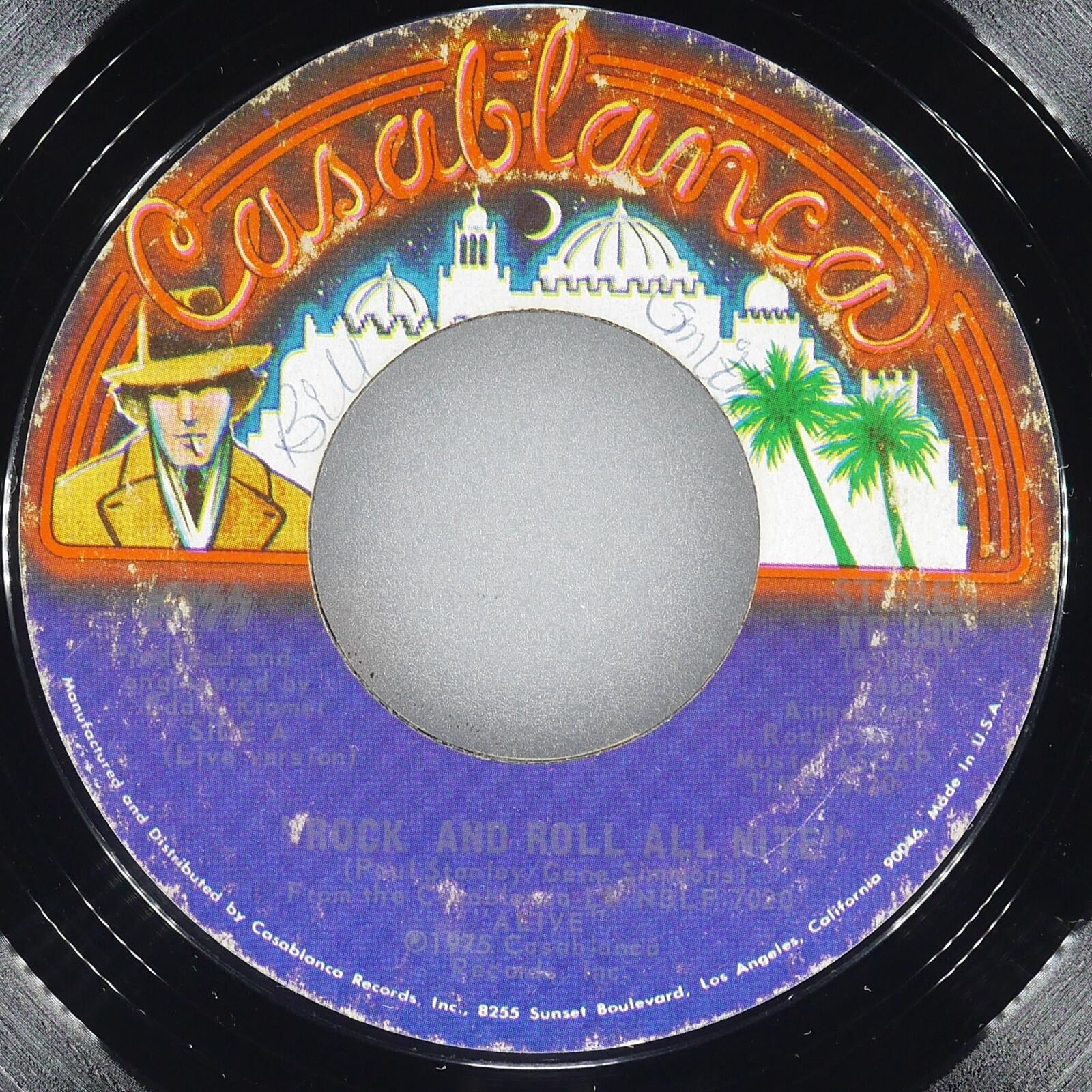 KISS Rock And Roll All Nite CASABLANCA NB 850 VG 45rpm 7" 1976 Hard Rock
